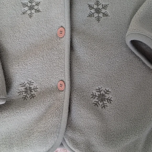 Northern Reflections Women's Embroidery Snowflake Cardigan - Light Gray - Picture 3 of 6